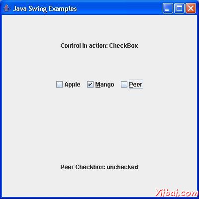 Swing JCheckBox