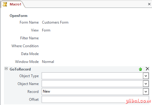 MS Access 2013: Create a macro - step 4